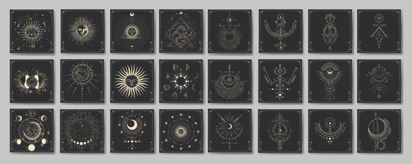 the sun and moon, the beauty of the eastern night. traditional folk spiritual elements. space object