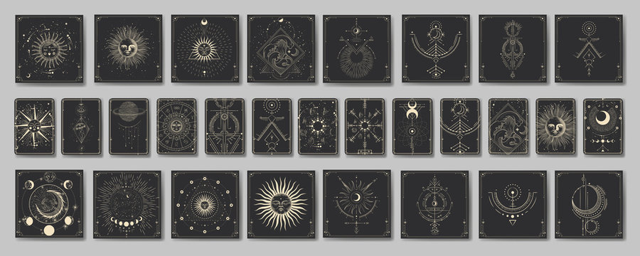 the sun and moon, the beauty of the eastern night. traditional folk spiritual elements. space objects. Vector graphics