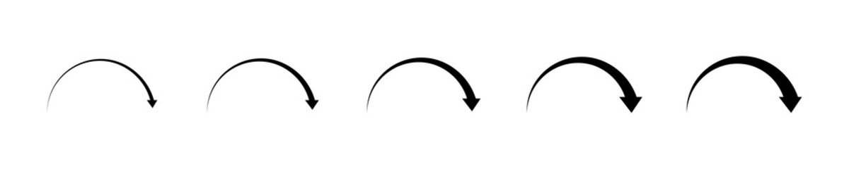 Poster - Circle arrow. Vector isolated arrow collection. Black circle arrow. Recycle set of arrows. Recycle signs collection.