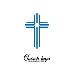 Church logo. Christian symbols. Cross of the Lord and Savior Jesus Christ.