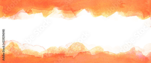 Fotomural Red watercolor background with a white stripe in the middle