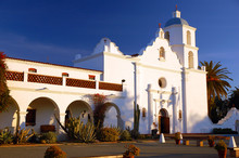 The Mission San Luis Rey De Francia Glows Brightly In The California Sunlight