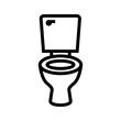 Toilet icon, isolated logo on white background, toilet bowl