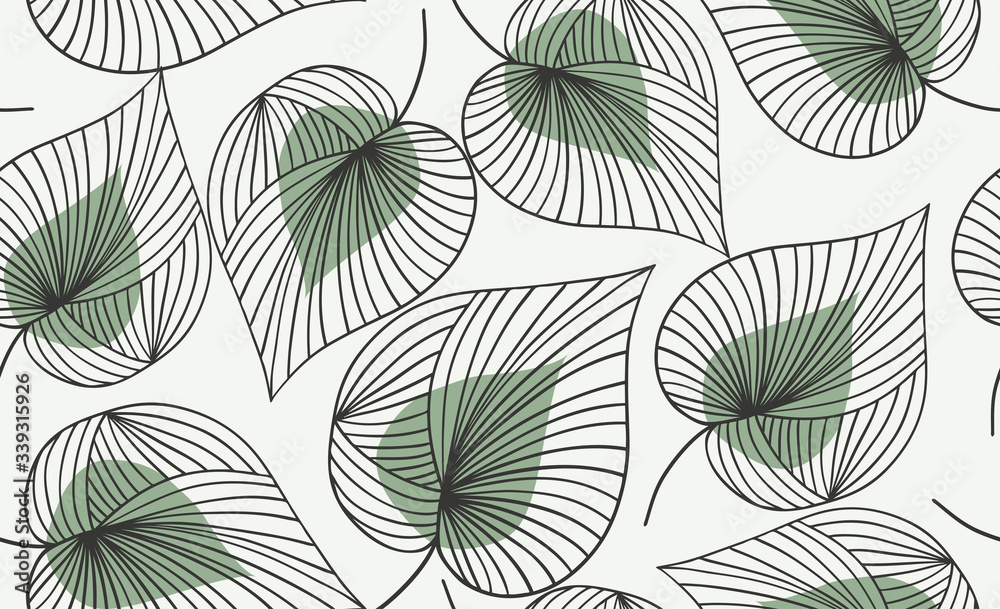 Seamless floral pattern.  Vector hand draw floral background - obrazy, fototapety, plakaty 
