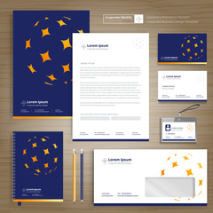 Fototapete - Corporate Business Identity template design stationery Vector abstract  background with memo Gift Items Color promotional souvenirs elements
