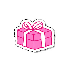 gift doodle icon, vector illustration