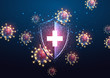 Futuristic immune system protection from coronavirus Covid-19 disease concept