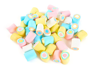 Wall Mural - colorful marshmallow isolated on white