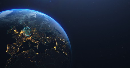 germany map outline view from space, globe planet earth, teal color, elements of this image courtesy