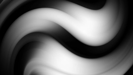 Poster - Black and white seamless loop twisted gradient background. Abstract blurred futuristic design