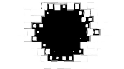 Poster - Black and white cubes screen wipe transition with alpha channel