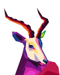 Wall Mural - colorful deer style pop art portrait