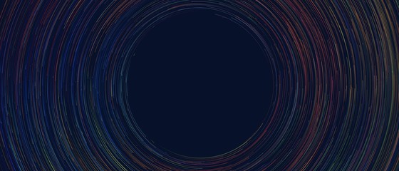 Wall Mural - abstract colorful circular lines on dark blue background