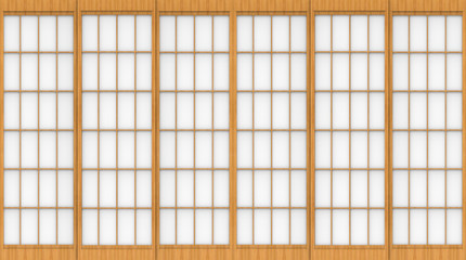 Fototapete - 3d rendering. modern traditional Japanese style sliding paper wood door wall background.