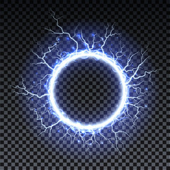 Wall Mural - lightning strikes and sparks, electrical energy on transparent background. lightning flash and spark
