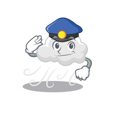 Wall Mural - Police officer mascot design of cloudy windy wearing a hat