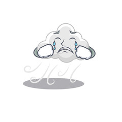 Poster - Cartoon character design of cloudy windy with a crying face