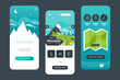 UI, UX, GUI wireframe set collection of travels app interface.