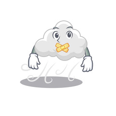 Sticker - Cloudy windy cartoon character style with mysterious silent gesture