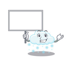 Canvas Print - An icon of snowy cloud mascot design style bring a board