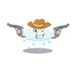 Cute handsome cowboy of snowy cloud cartoon character with guns