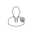 © Iconghor - User Lock Line Icon. Editable Vector EPS Symbol Illustration.