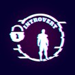 Introvert simple icon metaphor. Image relative to human psychology. Muscular man in the locked circle. Distorted glitch style