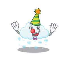 Canvas Print - cartoon character design concept of cute clown snowy cloud