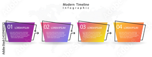 Fotografía Modern timeline infographic 4 options.
