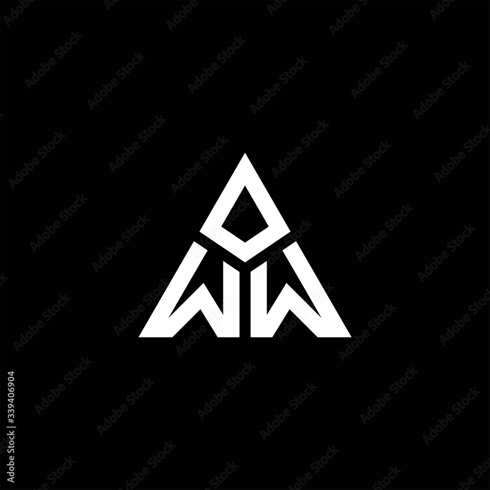 WW monogram logo with 3 pieces shape isolated on triangle Stock Vector ...