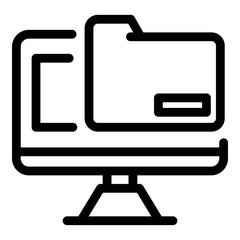 Poster - Computer file folder icon. Outline computer file folder vector icon for web design isolated on white background