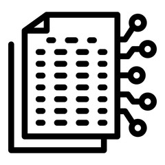 Poster - Digital data icon. Outline digital data vector icon for web design isolated on white background