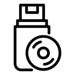 Poster - Audio data usb icon. Outline audio data usb vector icon for web design isolated on white background