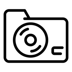 Poster - Modern audio music folder icon. Outline modern audio music folder vector icon for web design isolated on white background
