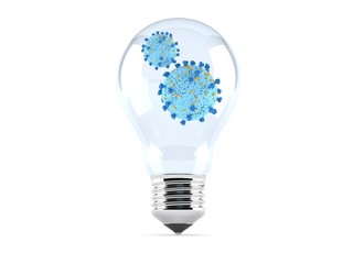 Sticker - Virus inside light bulb