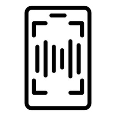 Poster - Smartphone sound record icon. Outline smartphone sound record vector icon for web design isolated on white background