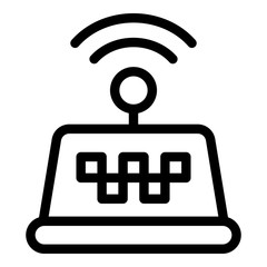 Poster - Unmanned taxi icon. Outline unmanned taxi vector icon for web design isolated on white background