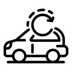 Poster - Reload smart car icon. Outline reload smart car vector icon for web design isolated on white background