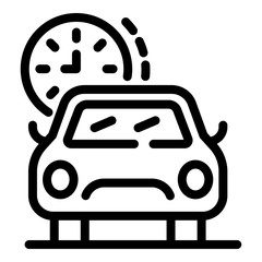 Poster - Waiting online taxi icon. Outline waiting online taxi vector icon for web design isolated on white background
