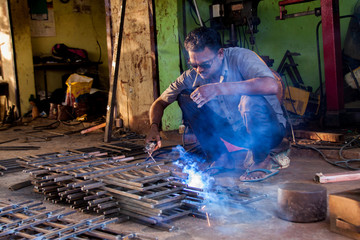 welder working in the workshop