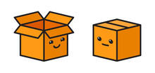 Set Of Shipping, Delivery Box Or Container Icons.
