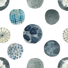 Wall Mural - seamless pattern with watercolor texture circles