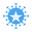 © Eugene Ga - Somalia flag in virus shape, symbolizing COVID-19 impact.