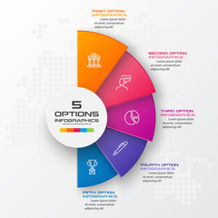 Business infographics 5 steps,Abstract design element,Vector illustration.