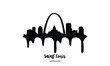 Saint Louis Missouri black skyline silhouette vector illustration on white background with dripping ink effect.