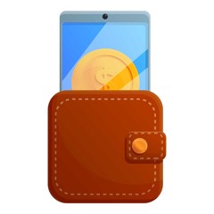 Poster - Digital wallet icon. Cartoon of digital wallet vector icon for web design isolated on white background