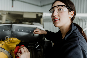 Wall Mural - Aviation mechanic working