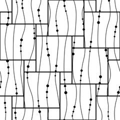 Poster - brush seamless pattern. abstract grunge texture. geometric black and white background. repeating con