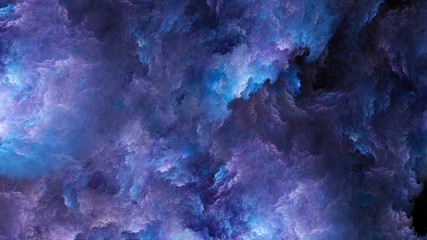Wall Mural - abstract pink and blue beautiful fractal background in the form of clouds and feathers and is suitab