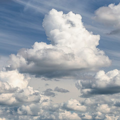 day blue sky with white cloud closeup as background